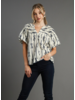 Bow Printed Puff Sleeve Blouse