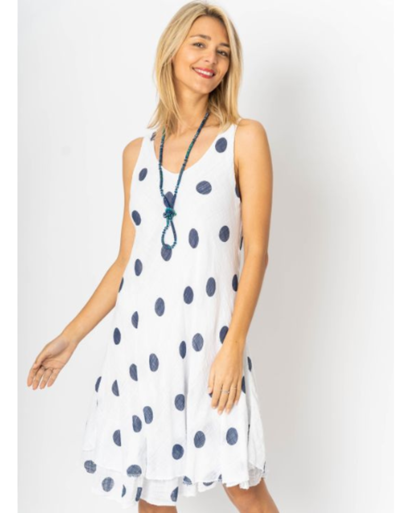 Polka Dots Cotton Sleeveless Dress