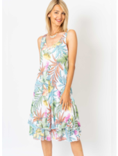 Tropical Print Cotton Dress