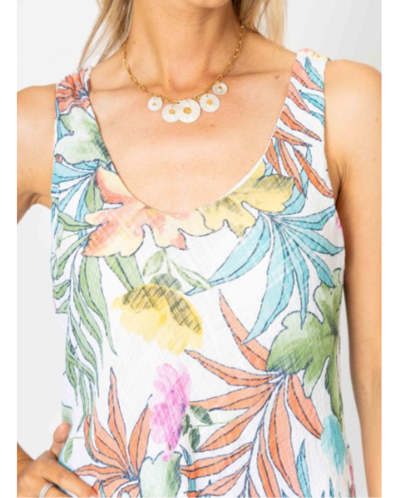 Tropical Print Cotton Dress