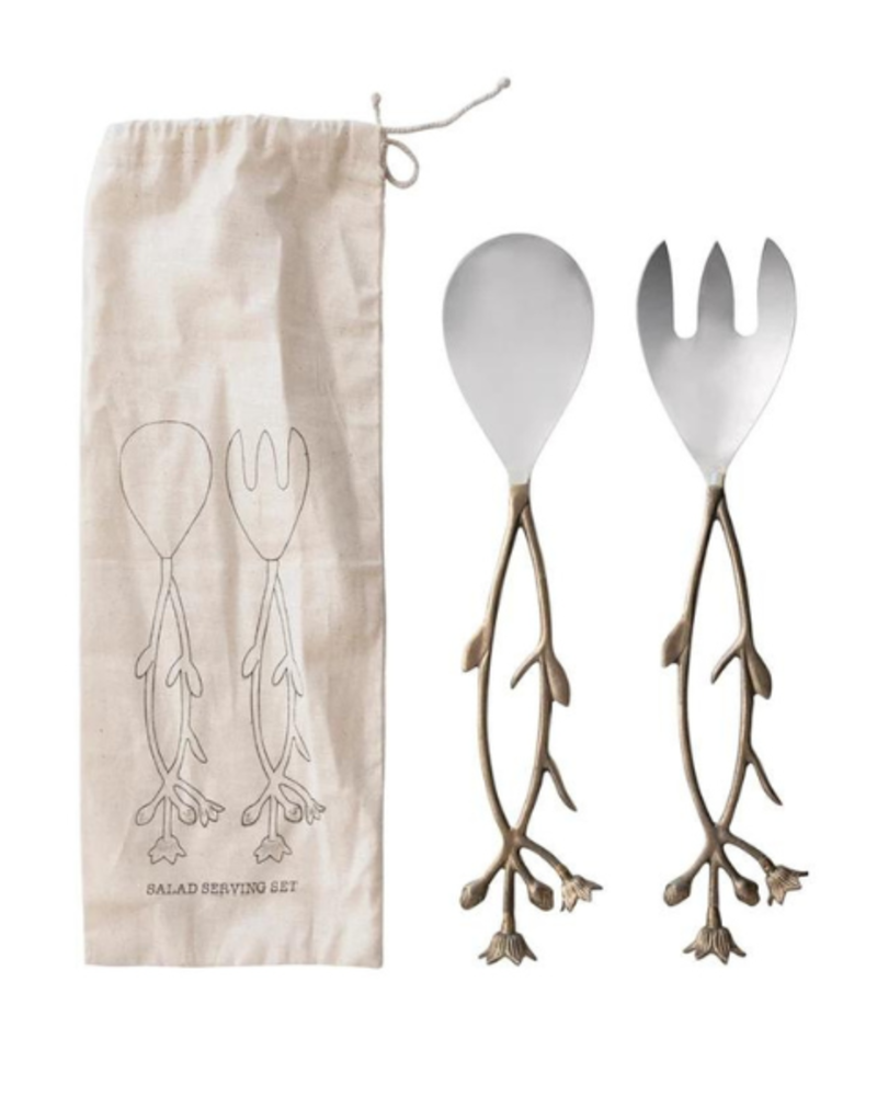 Stainless Steel Floral Vine Salad Servers