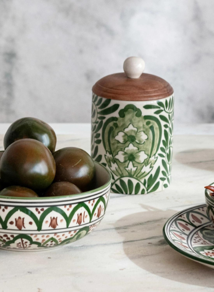 Botanical Hand-Painted Canister