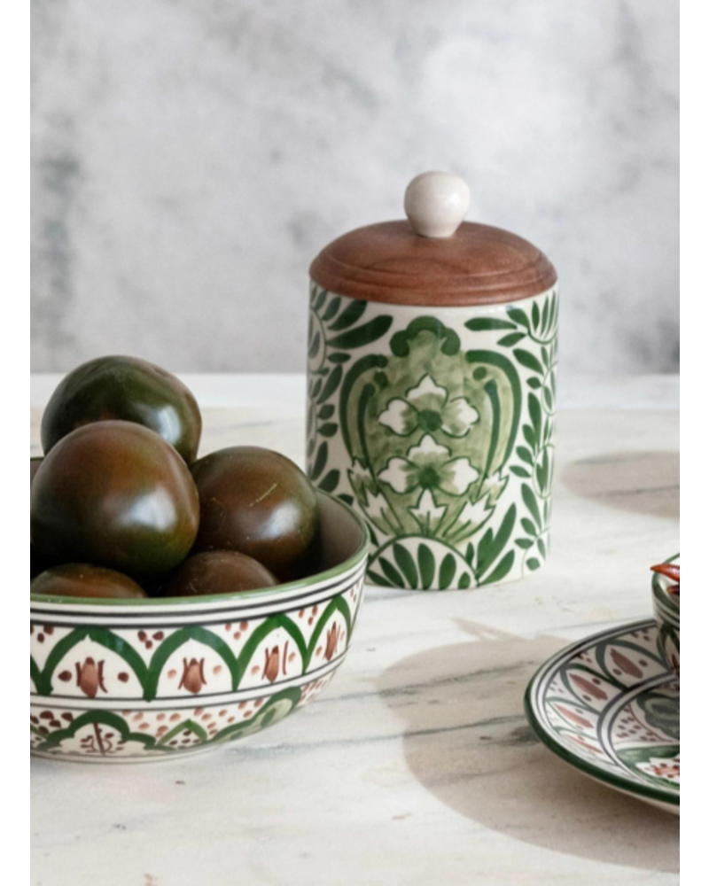 Botanical Hand-Painted Canister