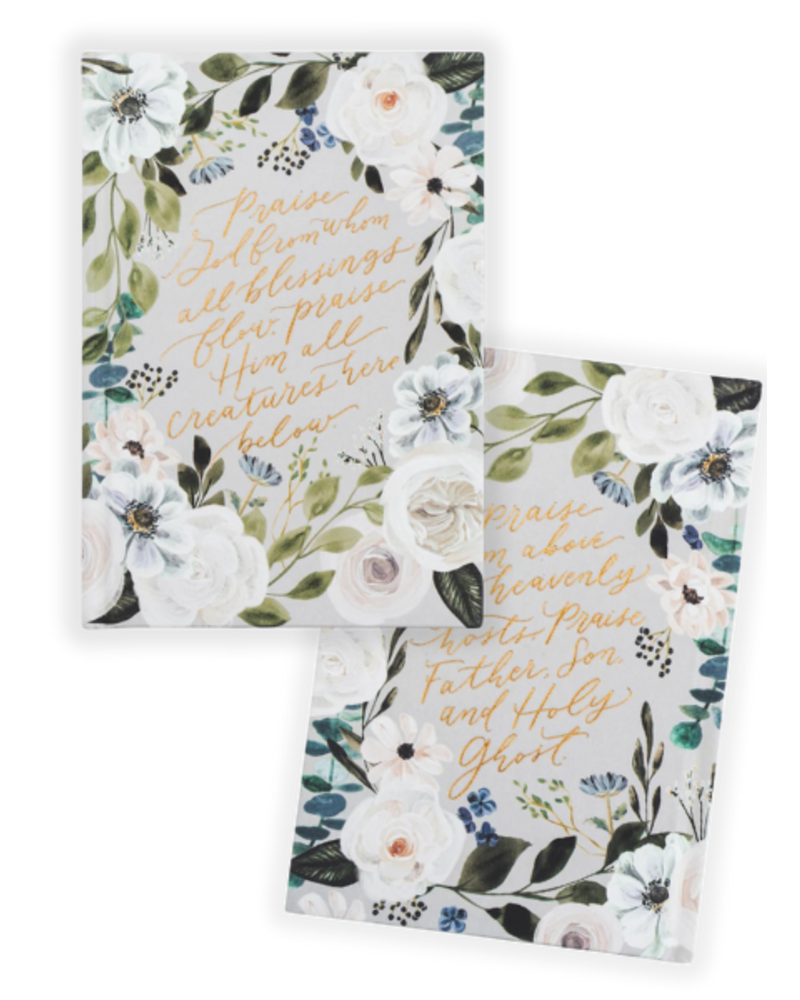 Floral Notebooks with Gold Bible Verses