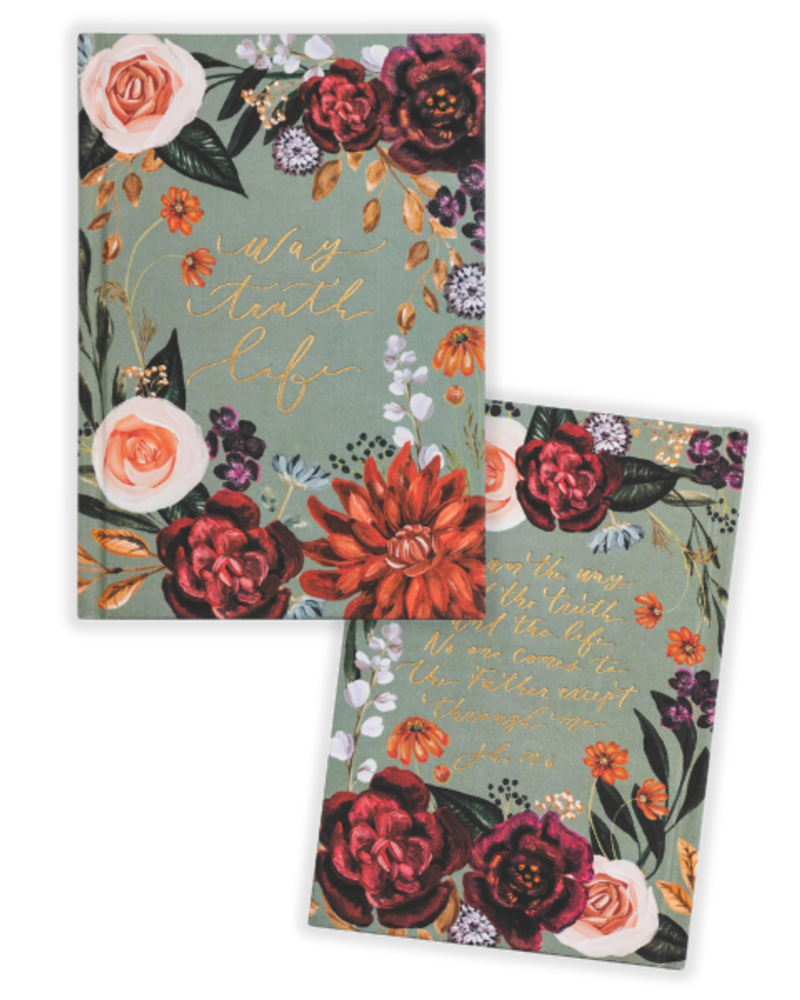Floral Notebooks with Gold Bible Verses