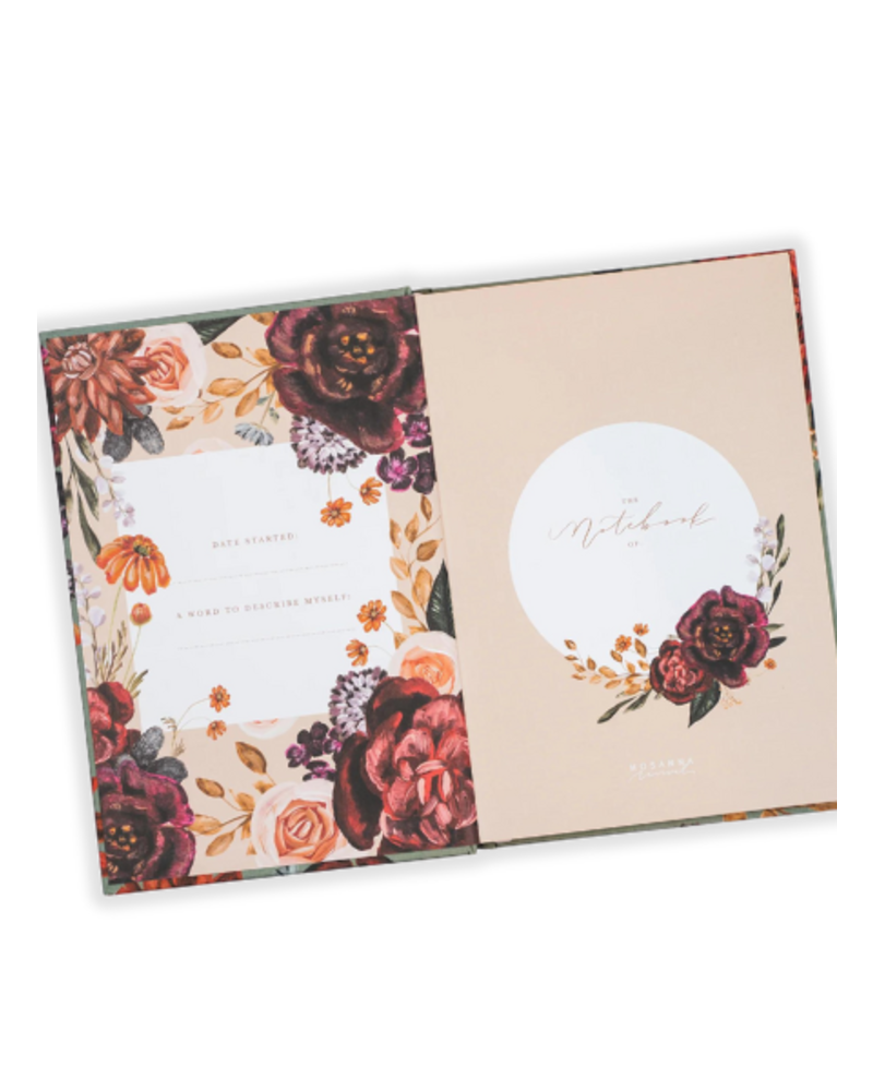 Floral Notebooks with Gold Bible Verses