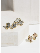 Druzy Cross Post Earrings