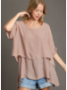 Breezy Cuffed Sleeve Layered Tunic
