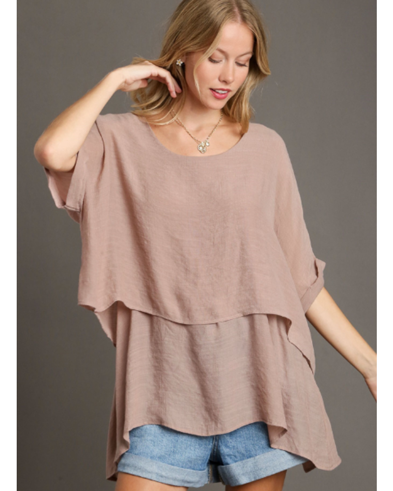 Breezy Cuffed Sleeve Layered Tunic - Trader Rick's for the