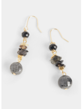 Beaded Stone Dangle Earrings