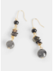 Beaded Stone Dangle Earrings