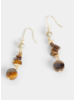 Beaded Stone Dangle Earrings