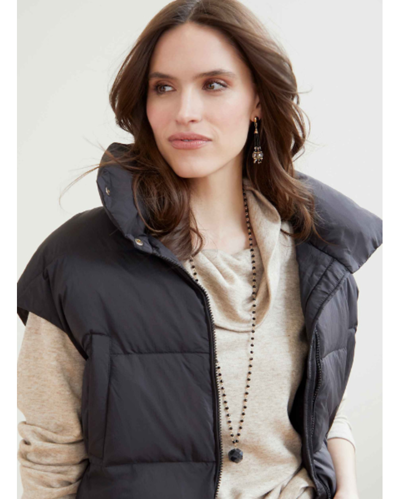 Beaded Chain Necklace with Chunky Stone