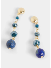 Gold Tone Beaded Drop Earrings