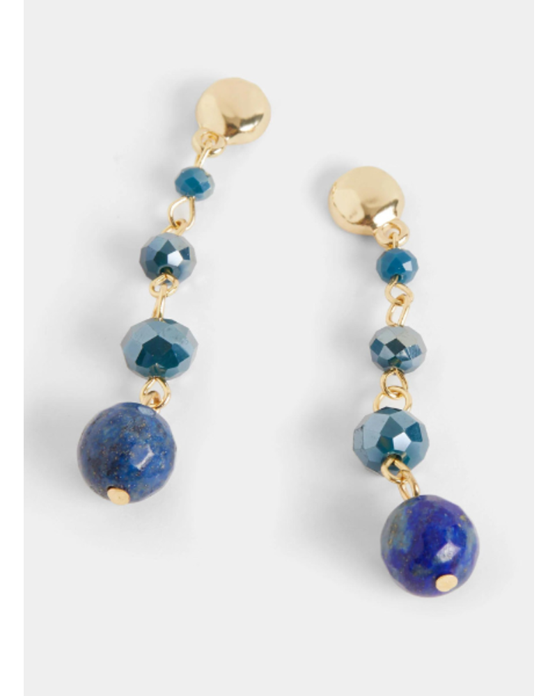 Gold Tone Beaded Drop Earrings