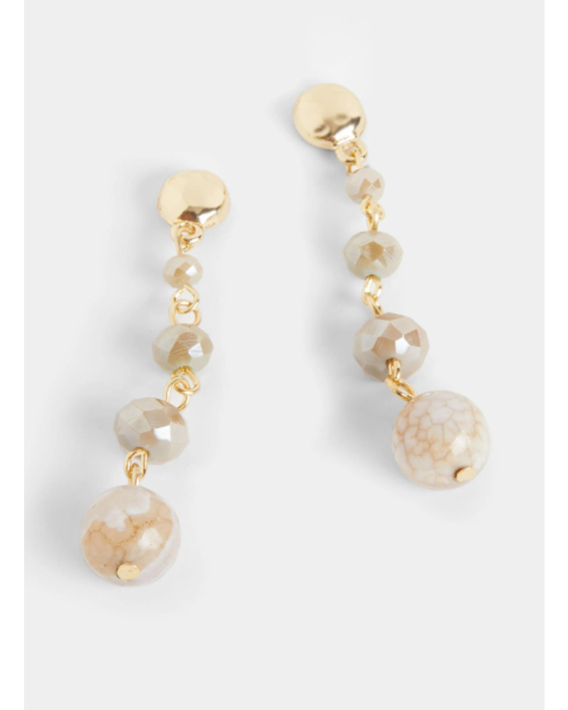 Gold Tone Beaded Drop Earrings