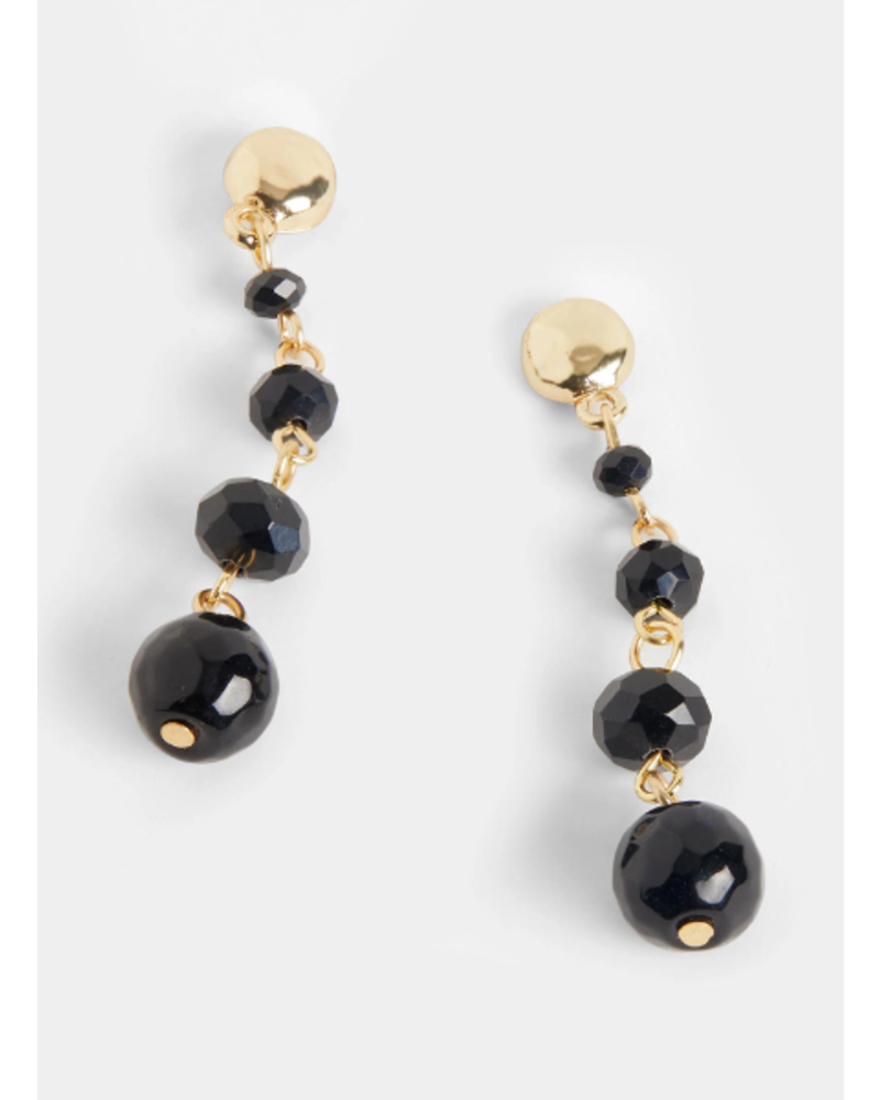 Gold Tone Beaded Drop Earrings