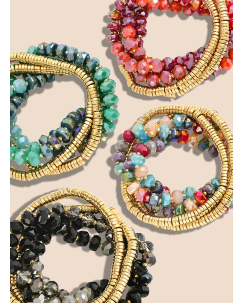 Set of 5 Multicolor Stretchy Bracelets