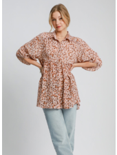 Animal Printed Babydoll Top