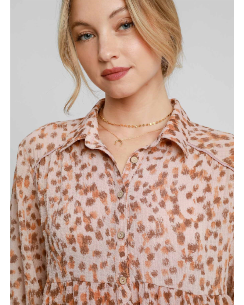 Animal Printed Babydoll Top
