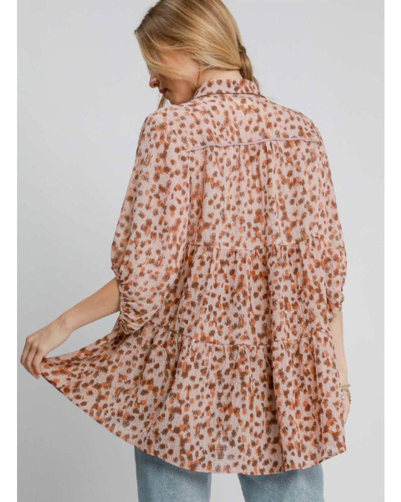 Animal Printed Babydoll Top