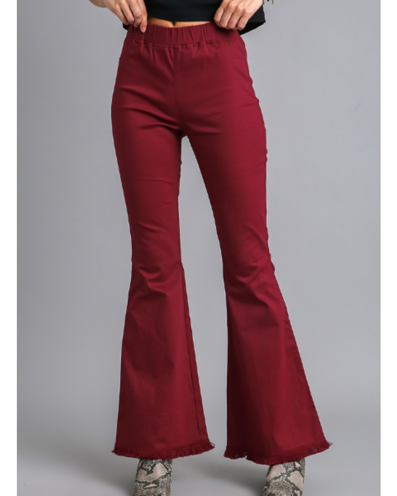Bell Bottom Flare Pants with Fringe