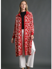 Satin Giraffe Print Duster