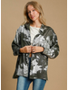 Metallic Acid Wash Button Down Top