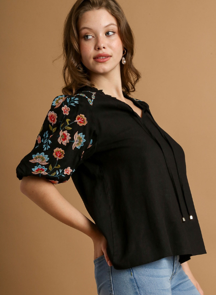 Embroidered Boxy Top