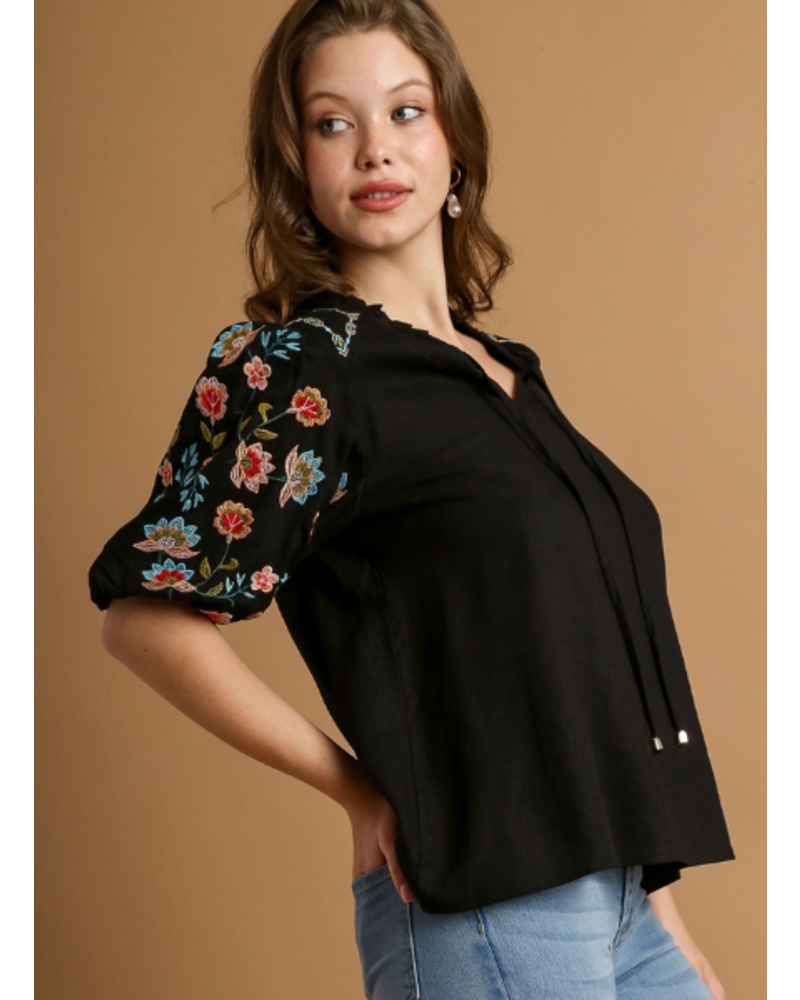 Embroidered Boxy Top