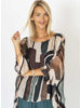 Silk Kimono with Abstract Paint Print
