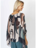 Silk Kimono with Abstract Paint Print