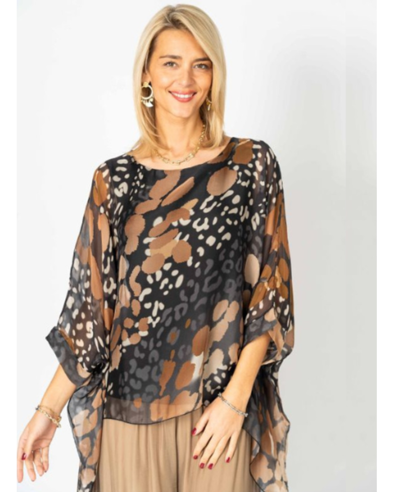 Animal Print Silk Blouse
