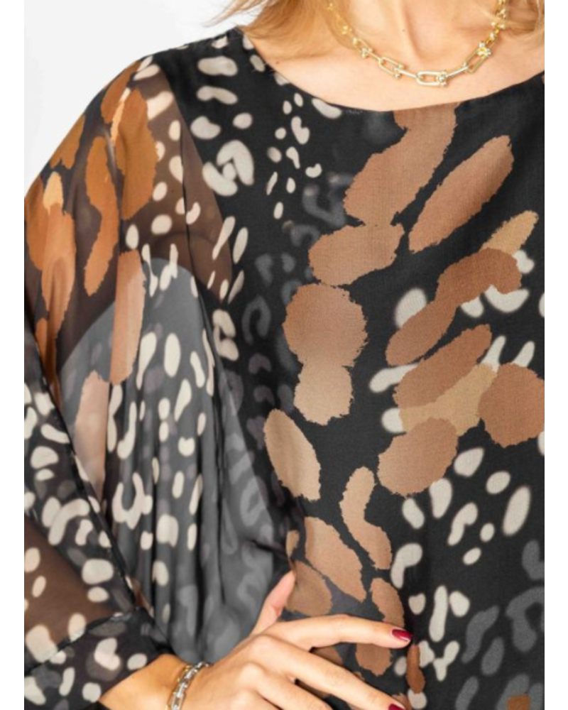Animal Print Silk Blouse