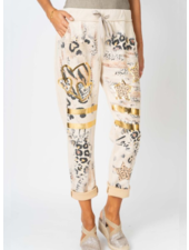 Suede Pant with Animal Print