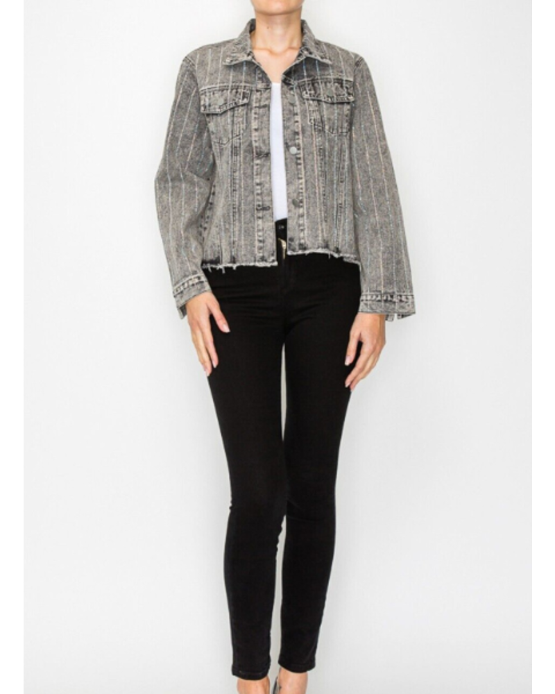 Denim Jacket with Rhinestones