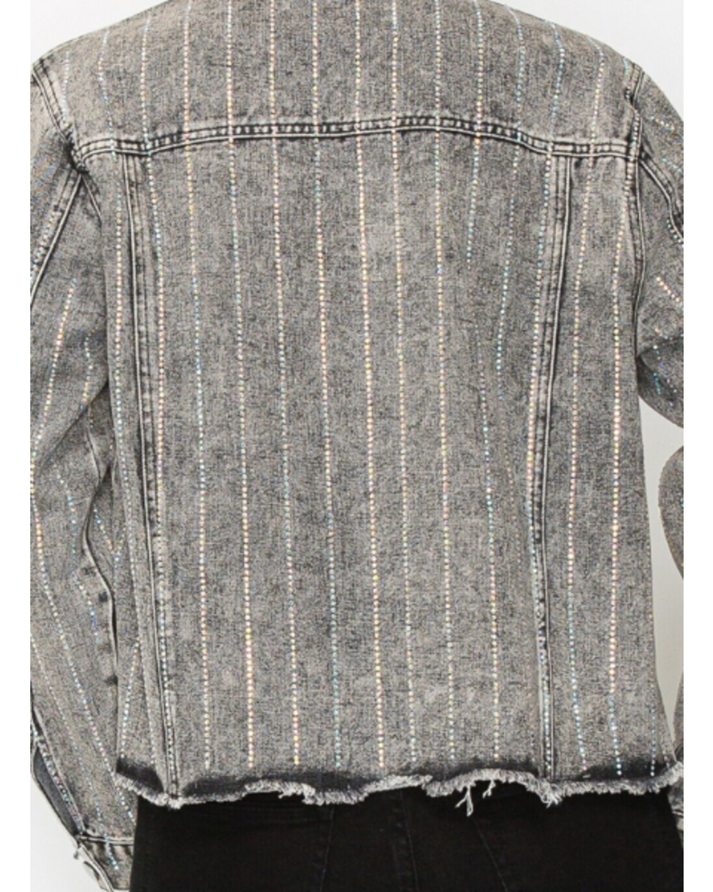 Denim Jacket with Rhinestones