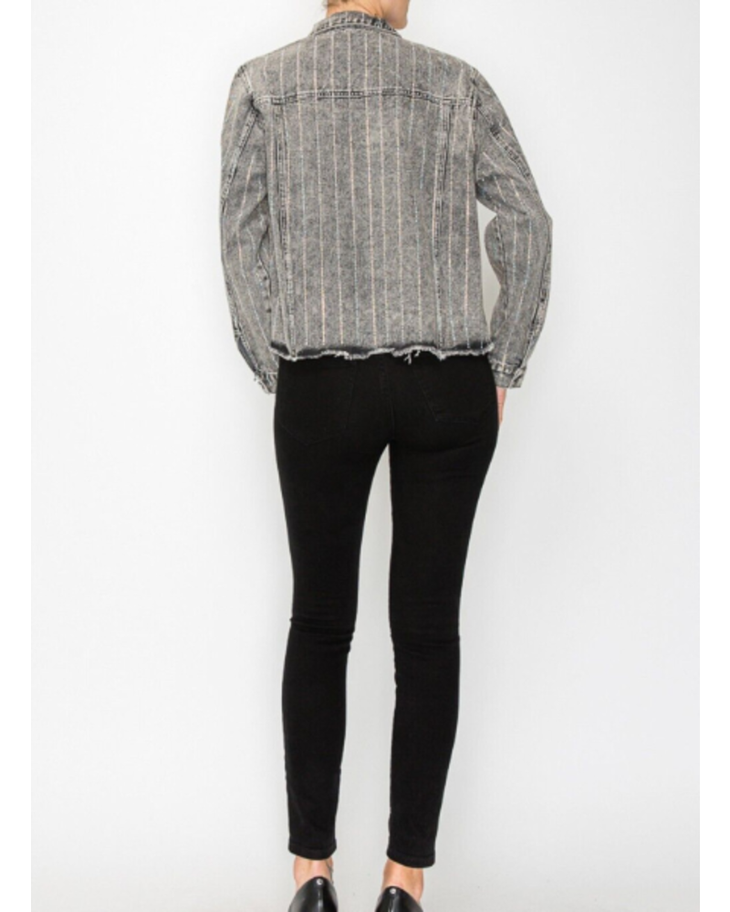 Denim Jacket with Rhinestones