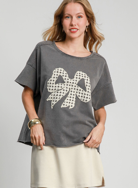 Lacey Ribbon French Terry Shirt