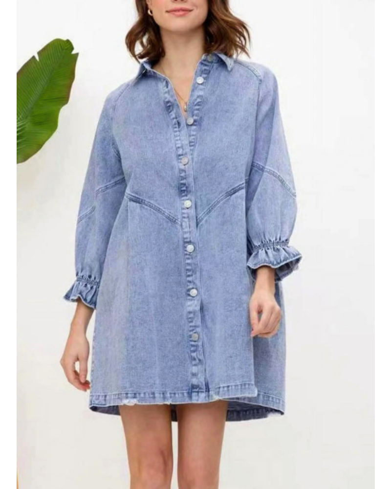 Denim Button Up Dress