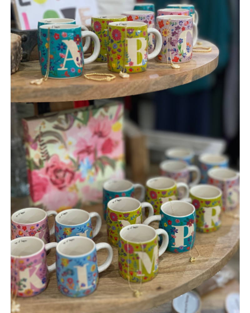 Floral Initial Mugs