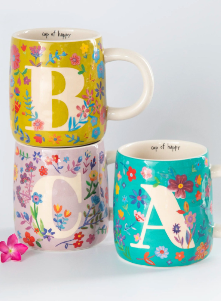 Floral Initial Mugs