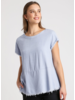 Round Neck Frayed Top