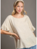 Ruffle Sleeve Fray Top