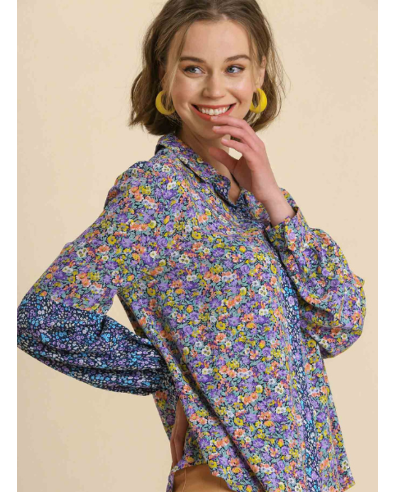 Ditsy Floral Long Sleeve Button Down