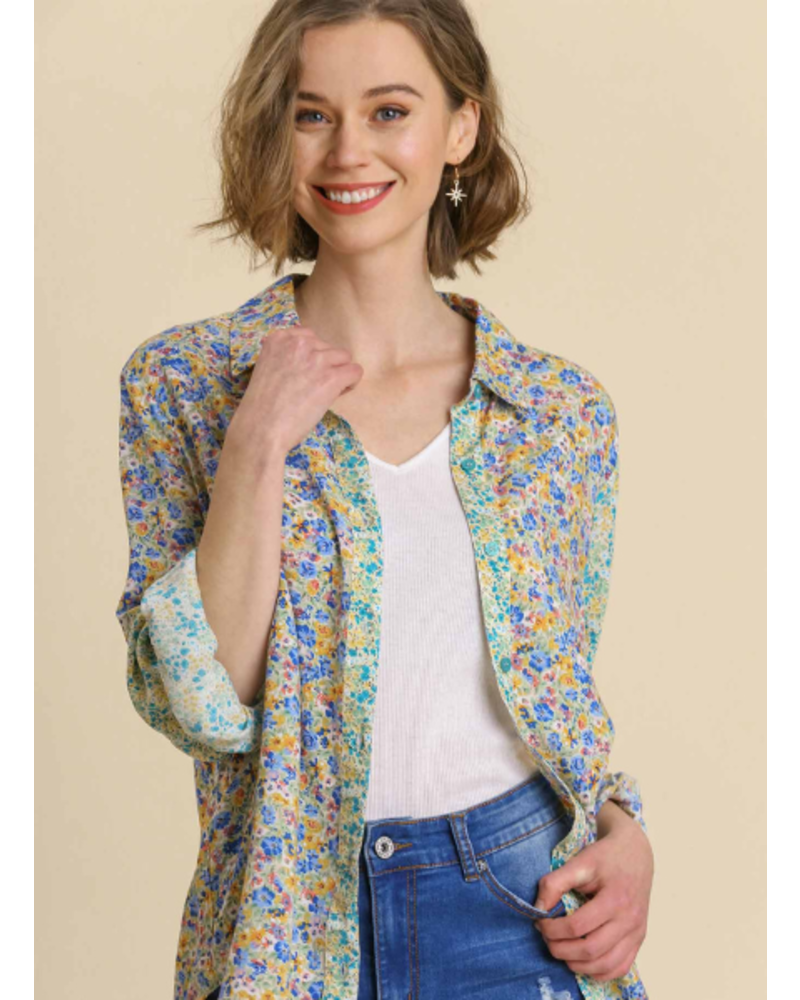 Ditsy Floral Long Sleeve Button Down