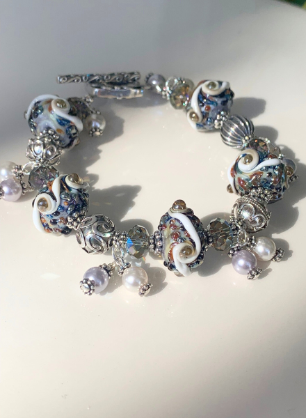 Out Of The Fire Chantilly 5 Bead Lampglass Bracelet