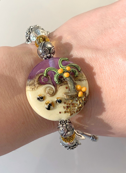 Out Of The Fire Palm Tree Lampglass Bracelet