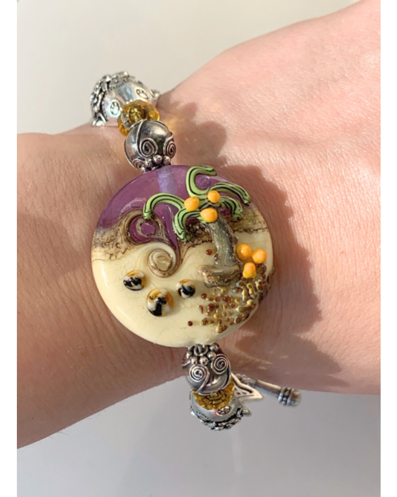 Out Of The Fire Palm Tree Lampglass Bracelet