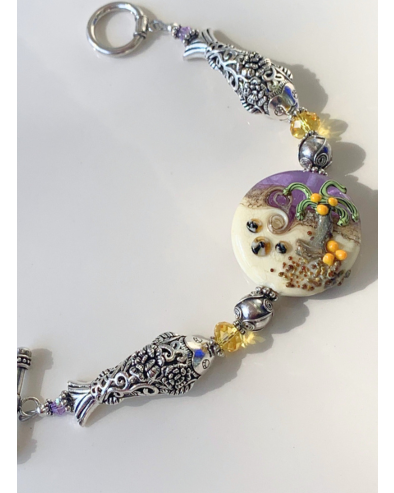 Out Of The Fire Palm Tree Lampglass Bracelet